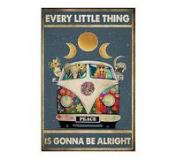 Nayyana Poster vintage hippie "Eevery Little Thing Is Gonna Be Alright", poster vintage motivazionale da parete, regali di incoraggiamento, decorazione da parete a casa o in ufficio