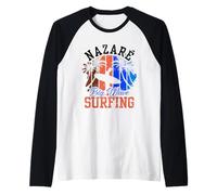 Nazaré Big Wave Surf Surf Surfer Maglia con Maniche Raglan