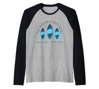 Nazare Big Wave Surfing Surf in Portugal Men Women Surfer Maglia con Maniche Raglan