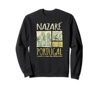 Nazaré Portugal - Stampa con tavole da surf e onde Felpa