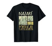 Nazaré Portugal - Stampa con tavole da surf e onde Maglietta