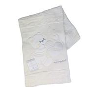 NAZARENO GABRIELLI Copertina Culla Carrozzina Ricamata Neonato in Filo 0823 Panna -