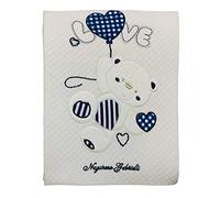 Nazareno Gabrielli Copertina Lettino Ricamata Neonato 2584 Blu Unica