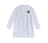 Nazareno Gabrielli Grembiule Asilo Bambina Bianco/Quadretto Rosa Ricamato Moda Egidio