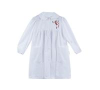 Nazareno Gabrielli Grembiule Scuola Elementare Bambina Bianco Ricamato Moda Egidio (110, Ballerina)