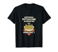Nazionale Fettuccine Alfredo Day Febbraio 7 Retro Pasta Maglietta