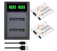 NB-11L Batterie e Caricabatterie USB LED con Porta Type-C, 2 Batterie Ricaricabili per Canon NB-11LH PowerShot A2300 A2400 A2500 A2600 A3400 IS SX430 IS SX420 SX410 SX400 SX432 IXUS 285 Fotocamere