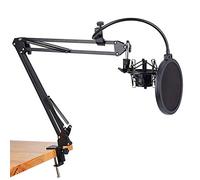 Nb-35 Supporto per braccio a forbice per microfono e morsetto per montaggio su tavolo Filtro Schermo per parabrezza Kit di montaggio in metallo Microfoni per voce