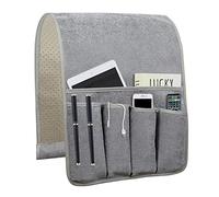NB Organizza il bracciolo del divano con 5 tasche, supporto antiscivolo per telecomando per divano, poltrona, accessori (88,9 x 31,5 cm, grigio)
