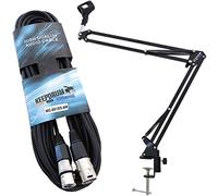 NB35 microfono treppiede da tavolo Arm Braccio Snodato + 6 M cavo XLR microfono KEEPDRUM