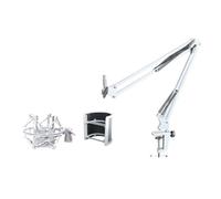 NB35 Supporto per microfoni da tavolo girevole e MS089SV Shock Mount argento per supporto regolabile