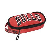 NBA - Astuccio Ovale Organizzato Ufficiale NBA, Leggero e Compatto, con Tasca Interna e Divisorio con Passanti Elastici, Ideale per la Cancelleria, 22x 9,5 x 5,5h cm