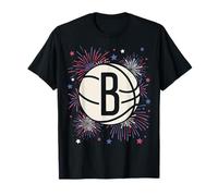 NBA Brooklyn Nets 4th of July Team Logo And Fireworks Maglietta