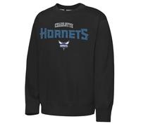 NBA Charlotte Hornets - Felpa Girocollo in Pile, Colore: Nero