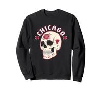 NBA Chicago Bulls Teschio Halloween con Motivo Floreale Felpa