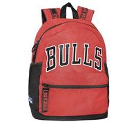 NBA, Chicago Bulls - Zaino Scuola Unisex per Bambini e Ragazzi con Spallacci Regolabili e Retro Imbottito, Chiusura Principale e Tasca Frontale con ZIP - Ufficiale NBA