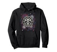 NBA Denver Nuggets 4th of July Team Logo And Fireworks Felpa con Cappuccio