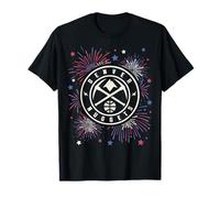 NBA Denver Nuggets 4th of July Team Logo And Fireworks Maglietta