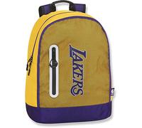 NBA, Lakers L.A. - Zaino Scuola Unisex per Bambini e Ragazzi con Spallacci Regolabili e Retro Imbottito, Chiusura Principale e Tasca Frontale con ZIP - Ufficiale NBA