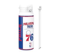 Ion8 NBA Philadelphia 76ers Borraccia Termica con Cannuccia Rimovibile, 750ml/24oz, a Prova di Perdite, Facile da Aprire, Serratura Sicura, Lavabile in Lavastoviglie, Maniglia per il Trasporto