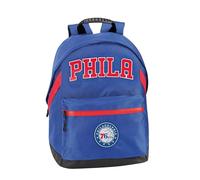 NBA, Philadelphia - Zaino Scuola Unisex per Bambini e Ragazzi con Spallacci Regolabili e Retro Imbottito, Chiusura Principale e Tasca Frontale con ZIP - Zaino Azzurro Ufficiale NBA