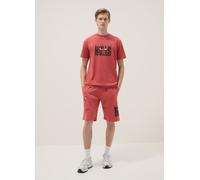 NBA, Shorts In Misto Cotone Rossi Regular Fit Con Stampa Chicago Bulls, Uomo, Rosso, Taglia: M