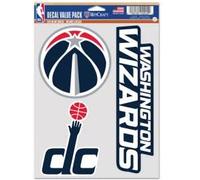 NBA Washington Wizards - Confezione da 3 ventole multiuso con motivo "Team Colors", taglia unica