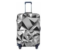 NBAGHPQ Argento Geometrico Figura Stampa Doppio Lato Protezione Elastica Universale Valigia Copertura Unica Protezione Bagagli, Nero , L