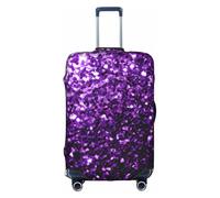 NBAGHPQ Bella Viola Glitter Stampa Universale Elegante Valigia Copertura Elastico Lavabile Anti Graffio Protezione Dei Bagagli, bianco, M
