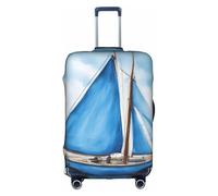 NBAGHPQ Blue Sailboat Print Universale Elegante Valigie Copertura Elastica Lavabile Anti Graffio Protezione Dei Bagagli, bianco, S