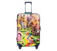 NBAGHPQ Candy Land Print Universale Elegante Valigie Copertura Elastica Lavabile Anti Graffio Protezione Bagagli, bianco, S