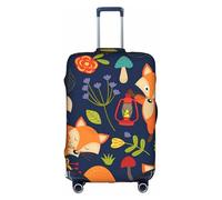 NBAGHPQ Carino animale volpe fiore stampa universale elegante valigia copertura elastica lavabile antigraffio protezione bagagli, bianco, XL