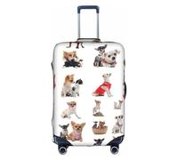 NBAGHPQ Carino Chihuahua Pug Modello Stampa Universale Elegante Valigia Copertura Elastico Lavabile Anti Graffio Bagagli Protector, bianco, M