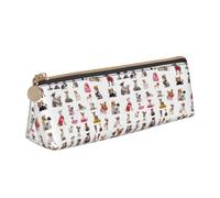 NBAGHPQ Carino Chihuahua Pug Pattern Stampa Elegante Astuccio In Pelle Ad Alta Capacità Cerniera Triangolo Pouch Penne Ragazzi Ragazze