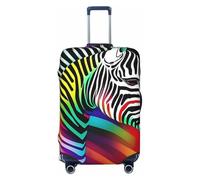 NBAGHPQ Colorful Rainbow Zebra Stampa Double Sided Protezione Elastica Universale Valigia Copertura Unica Protezione Dei Bagagli, Nero , XL