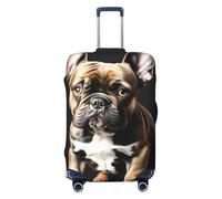 NBAGHPQ Coprivaligia universale con orecchie lunghe con stampa bulldog francese su entrambi i lati protezione elastica unica, Nero , L