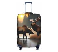 NBAGHPQ Deer Bear Alce Stampa Universale Elegante Valigia Copertura Elastico Lavabile Anti Graffio Protezione Bagagli, bianco, M
