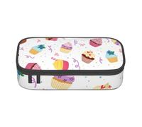 NBAGHPQ Delizioso astuccio con stampa di cupcake, grande astuccio per cancelleria, per adolescenti, studenti, adulti