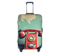 NBAGHPQ England UK Retro London Telephone Print Double Sided Elastic Protection Universal Suitcase Cover Unique Luggage Protector, Nero , M