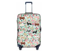 NBAGHPQ Fattoria Animal Print Universale Elegante Valigia Copertura Elastico Lavabile Anti Graffio Bagagli Protector, bianco, M