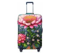NBAGHPQ Fiore Diamond Painting Stampa Doppio Lato Protezione Elastica Universale Valigia Copertura Unica Protezione Bagagli, Nero , M