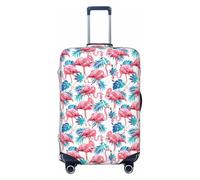 NBAGHPQ Flamingo Uccello Pianta Verde Foglia Stampa Doppio Lato Protezione Elastica Universale Valigia Copertura Unica Protezione Bagagli, Nero , S