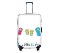 NBAGHPQ Flip Flops Calligrafia Scarpe da Spiaggia Stampa Universale Elegante Valigia Copertura Elastica Lavabile Anti Graffio Protezione Dei Bagagli, bianco, XL