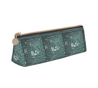 NBAGHPQ Formule Forme Teoria Lezione di Matematica Parola Stampa Elegante Astuccio In Pelle Ad Alta Capacità Con Cerniera Triangolo Pouch Penne Ragazzi Ragazze