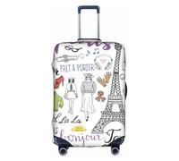 NBAGHPQ French Paris Tour Eiffel stampa universale elegante valigia copertura elastica lavabile antigraffio protezione bagagli, bianco, L