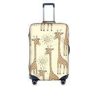 NBAGHPQ Giraffe Disegnate a Mano Stampa Universale Elegante Valigia Copertura Elastica Lavabile Anti Graffio Protezione Dei Bagagli, bianco, L