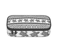 NBAGHPQ Grande astuccio con stampa etnica a righe e tartaruga, organizer per cancelleria, per adolescenti, studenti, adulti