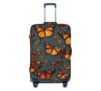 NBAGHPQ Heaps of Orange Monarch Butterflies Print Double Sided Elastic Protection Universal Suitcase Cover Unique Luggage Protector, Nero , XL