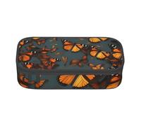 NBAGHPQ Heaps of Orange Monarch Butterflies Print Funzionalità Grande Astuccio Portamatite Organizzatore Cancelleria Organizzatore Adolescenti Studenti Adulti
