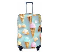 NBAGHPQ Ice Cream and Waffle Pattern Print Double Sided Protezione elastica Universale Valigia Copertura unica Protezione Bagagli, Nero , S